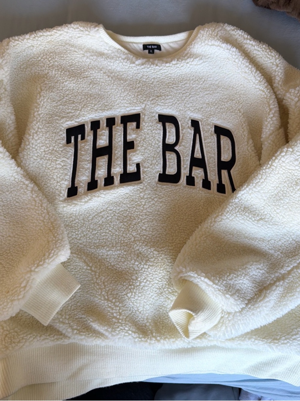 The Bar Cream Sherpa Crewneck